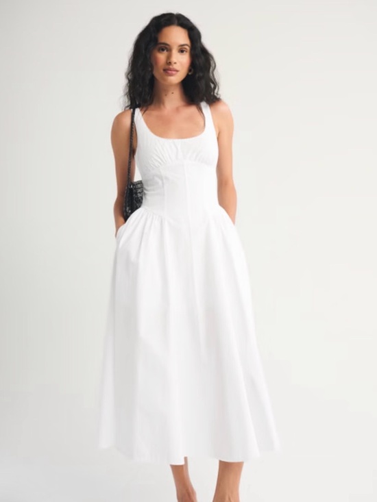 Abercrombie & Fitch Dresses & Skirts - Abercrombie & Fitch White Dylan Midi Dress